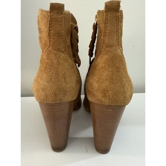 Joie Women's Brown Suede Round Toe Block Heel Zip Ankle Boots Sz 7.5 - Picture 3 of 8